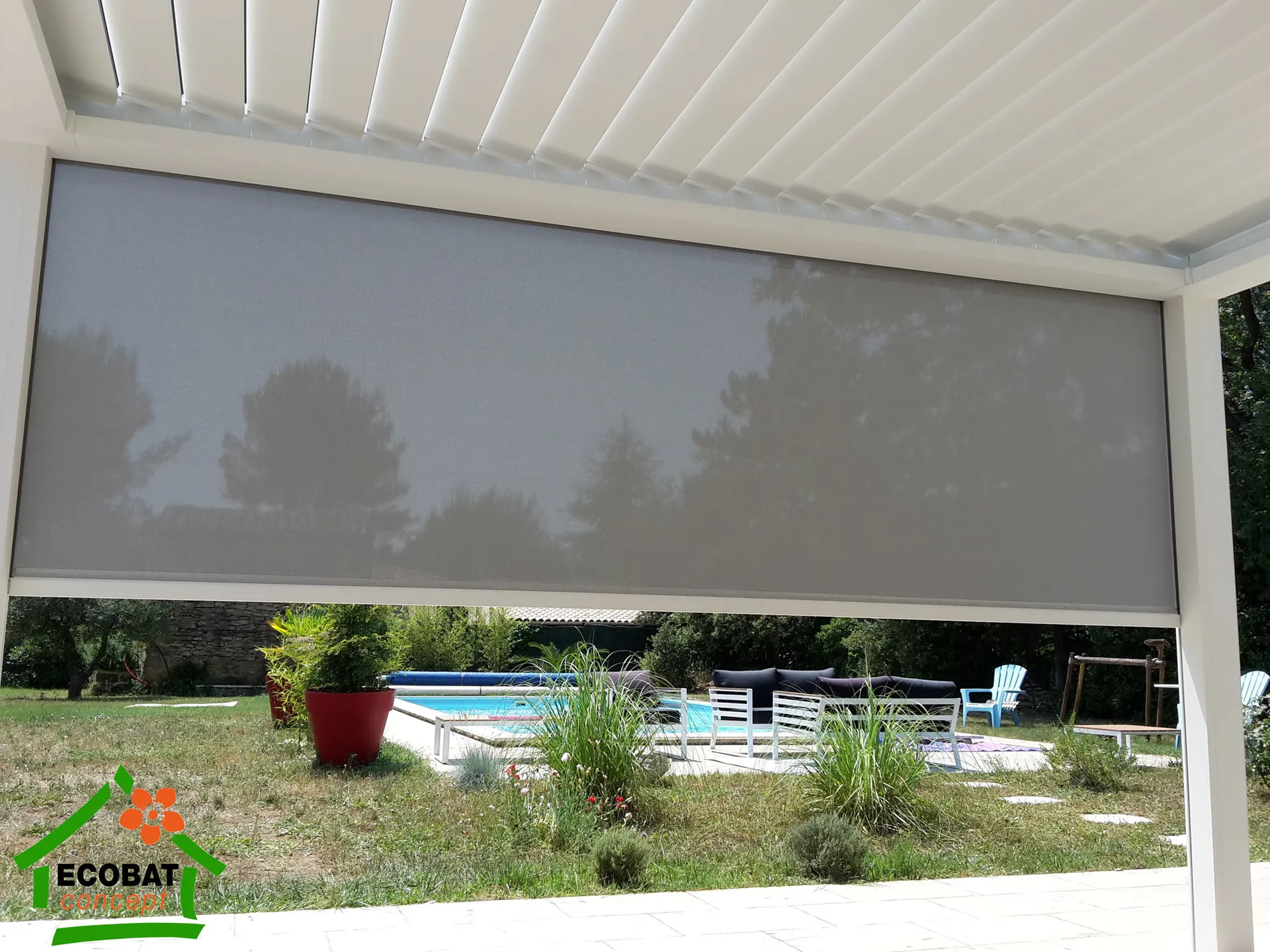 Pose d'une pergola bioclimatique BRUSTOR 4 poteaux à Montaren - Photo 4