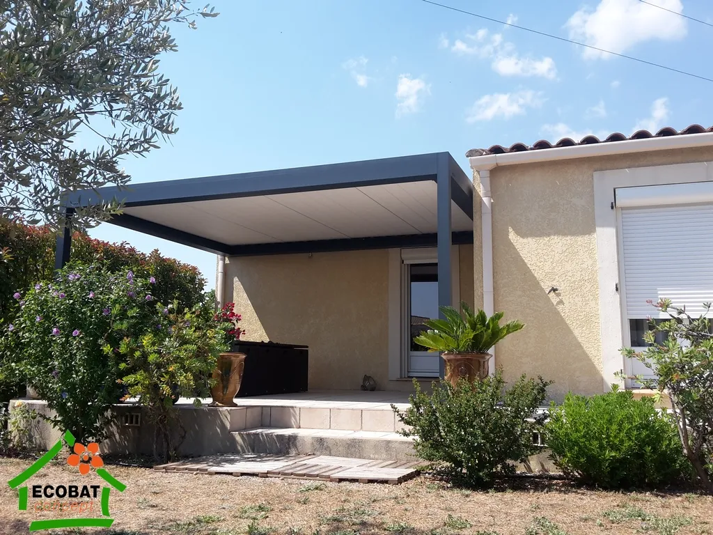 Pose d'une pergola bioclimatique BRUSTOR B200 XL à Aubord - Photo 2