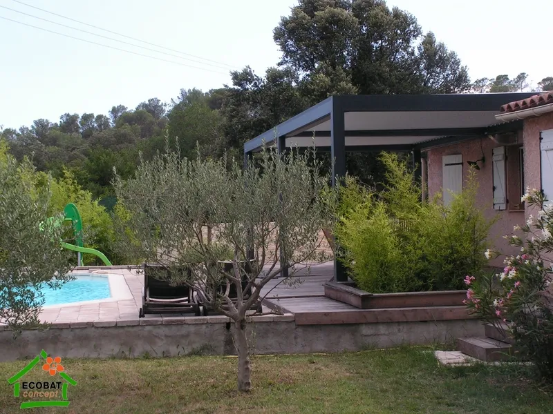 Pose d'une pergola bioclimatique double module à Vézénobres - Photo 10